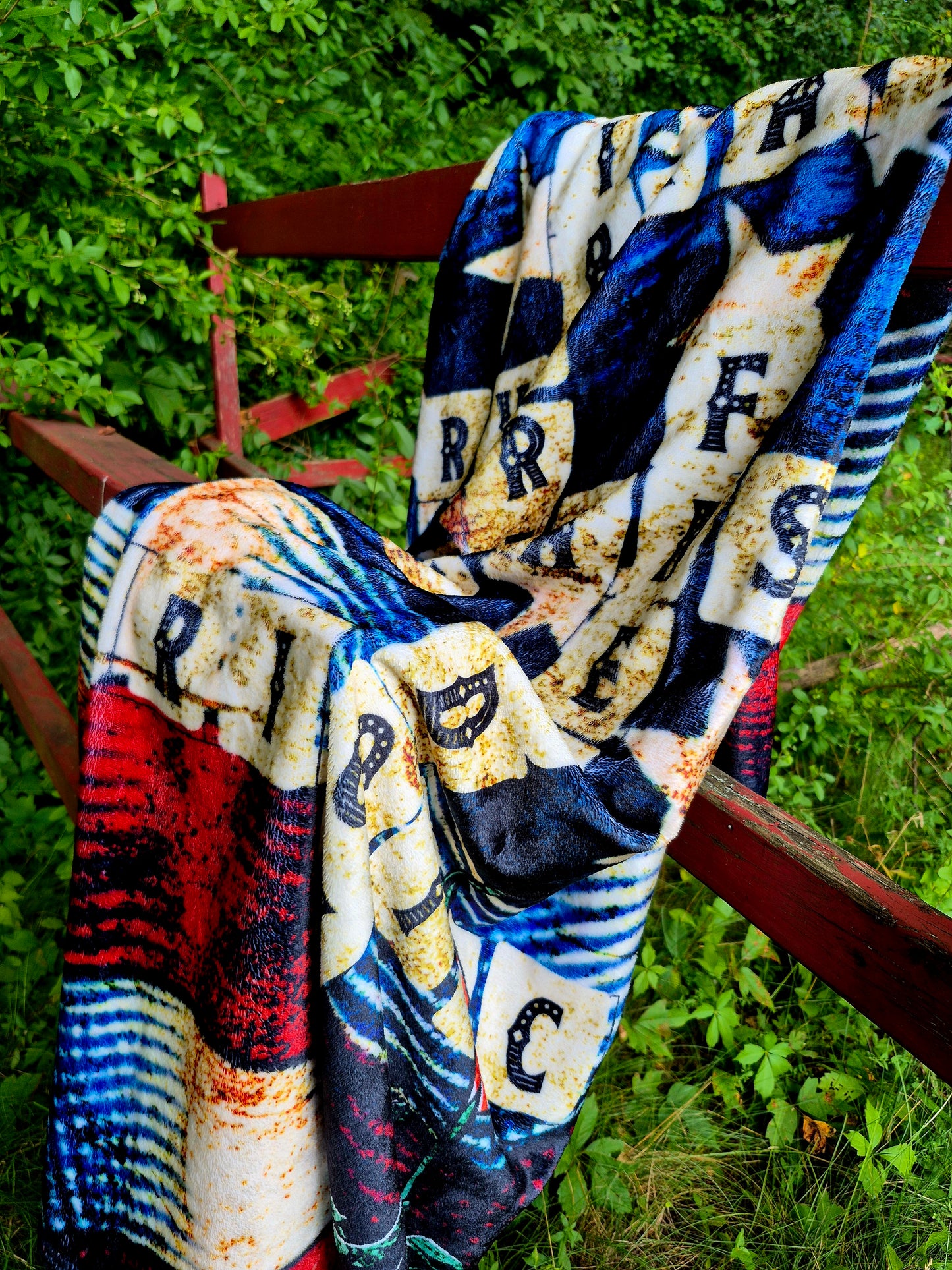 Patriotic Crossword Velveteen Blanket