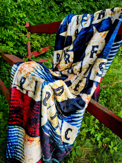 Patriotic Crossword Velveteen Blanket