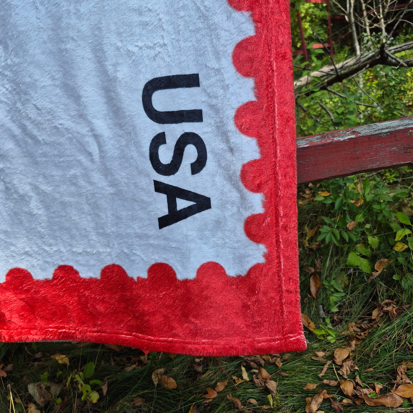 Flag Stamp Velveteen Blanket
