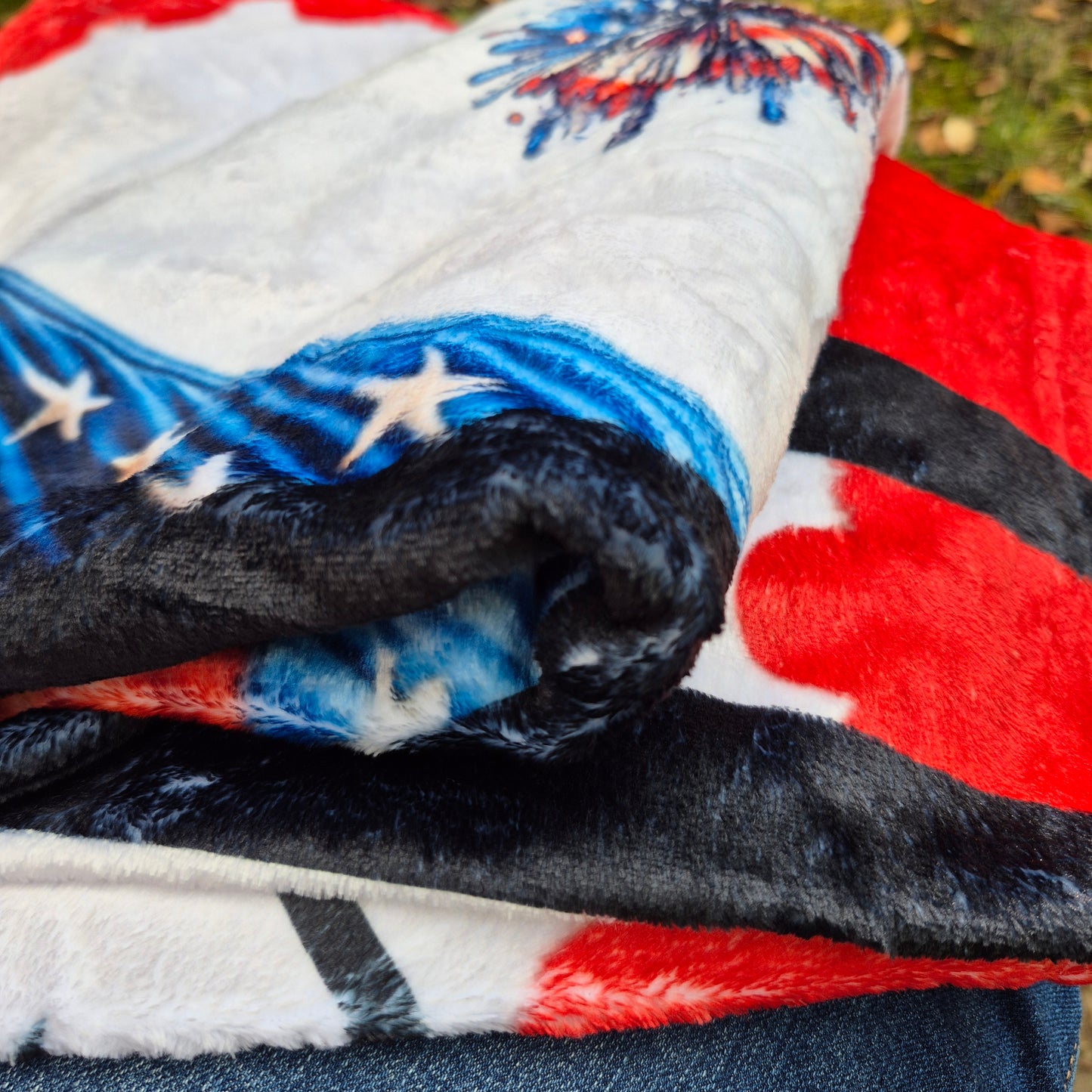 Flag Stamp Velveteen Blanket