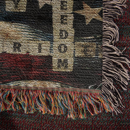Patriotic Crossword Woven Blanket