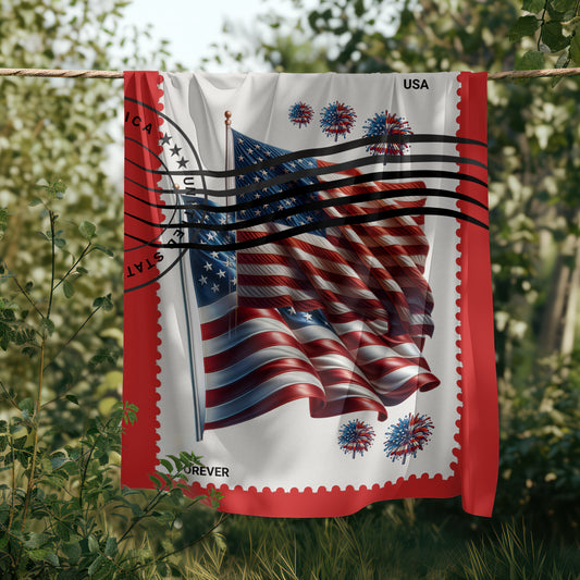 Flag Stamp Velveteen Blanket